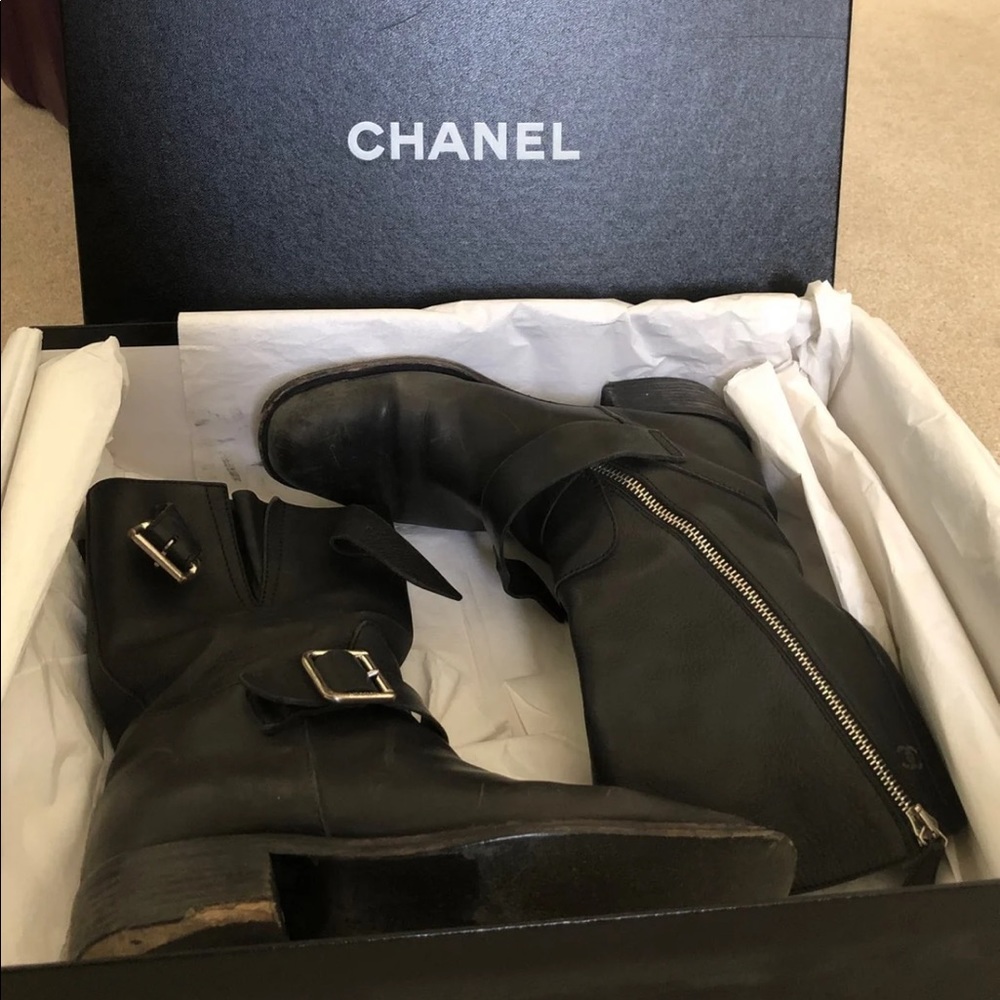 CHANEL MOTO BOOT ASYMMETRICAL ZIP
